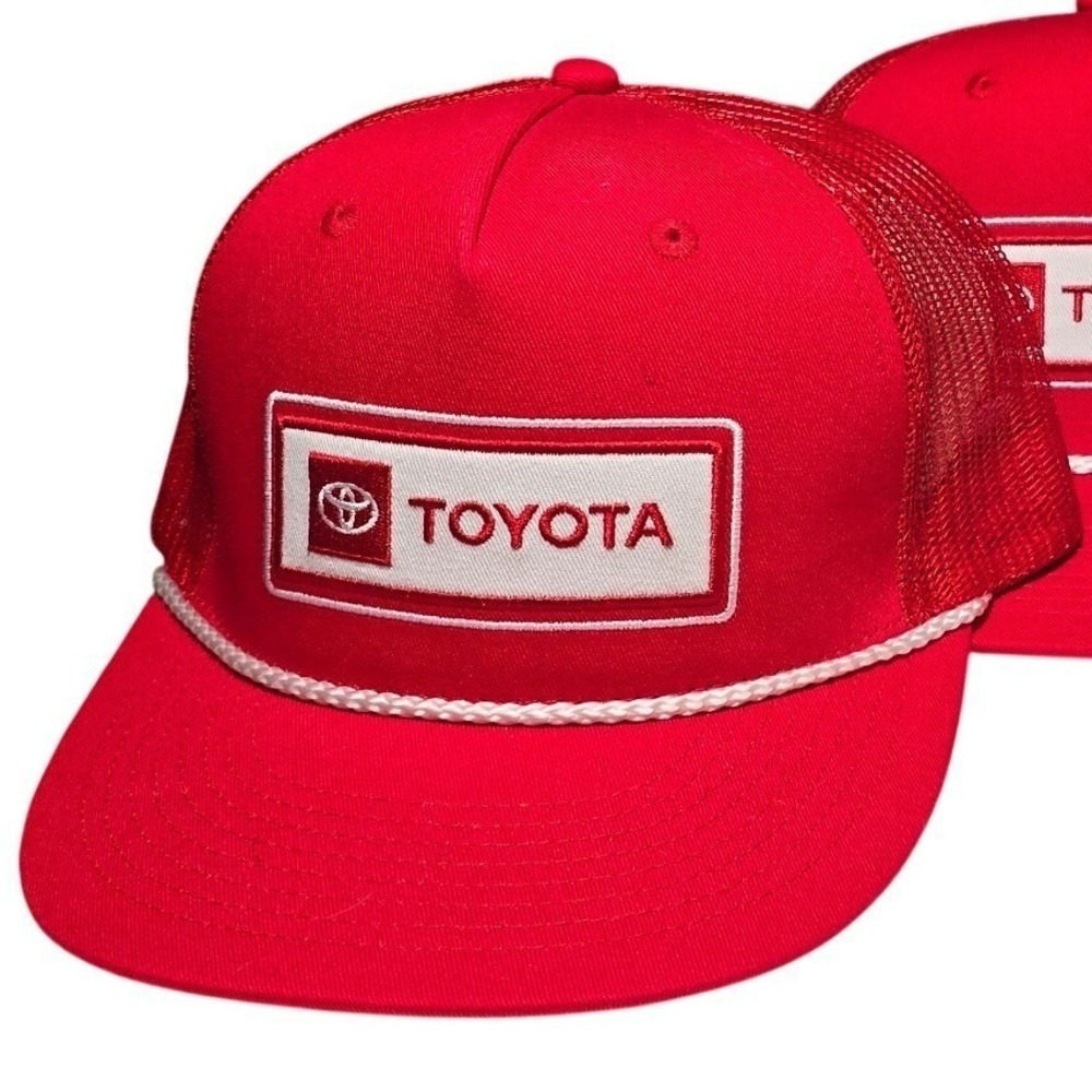 TOYOTA Car Vehicle racing snapback trucker hat cap red sailing mesh pit crew